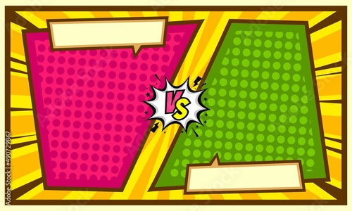 Comic versus fight background template