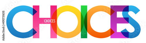 CHOICES colorful vector typography banner