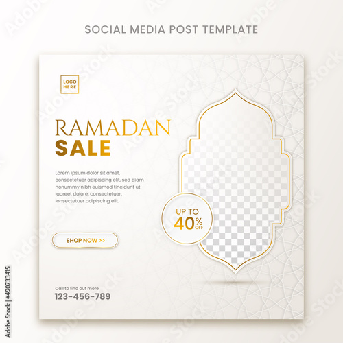 Luxury ramadan sale social media post template with islamic ornament  Premium Vector	