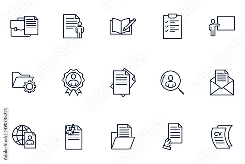 set of Resume and Self Presentation elements symbol template for graphic and web design collection logo vector illustration