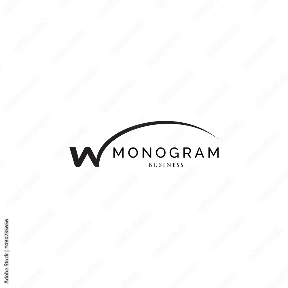 Initial letter W swoosh monogram logo design inspiration Stock Vector ...