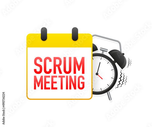 Scrum meeting, great design for any purposes. Vector graphic. Business icon. Vector illustration