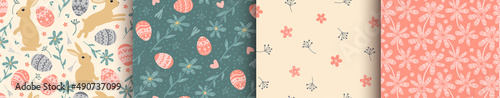 Bunny and Easter Egg pattern. Vector illustration