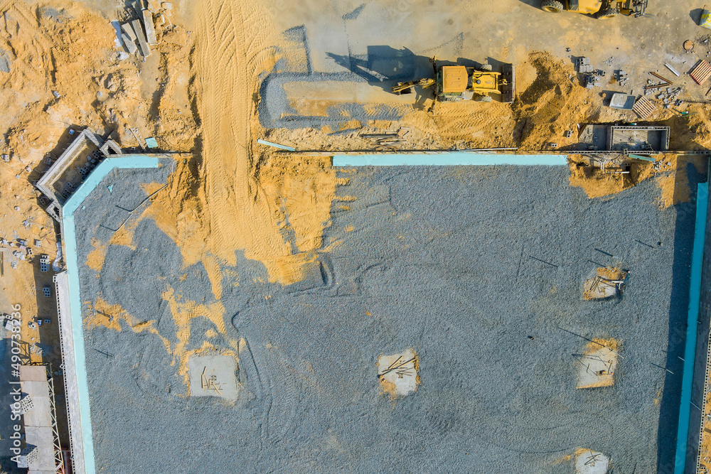 Fototapeta premium Construction site of view a new house foundation