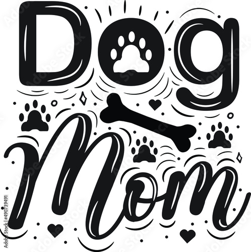Dog illustration with funny phrases or lettering. hand-drawn inspirational quotes