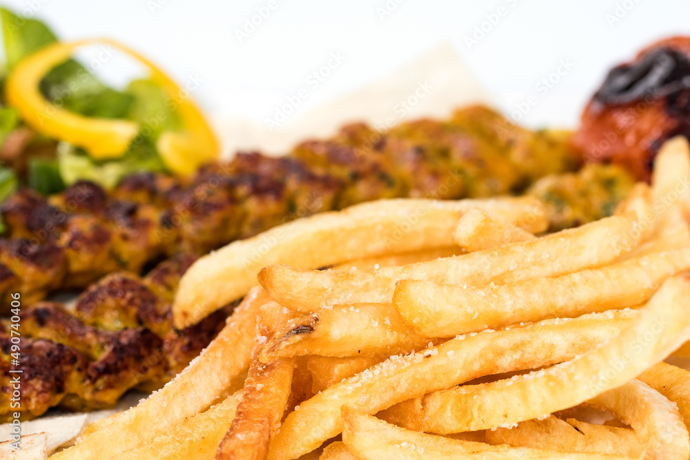 Arabic food and Persian cuisine on isolated background Arabic food and Persian cuisine on isolated background