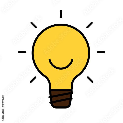 Simple Line Icon idea bulb business sign. Illustration