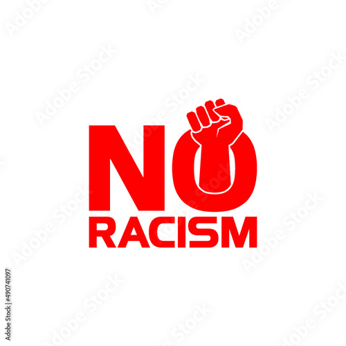 No racism, anti racism logo design template, stop racism isolated on white background