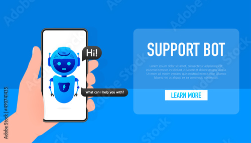 Chatbot icon concept, chat bot or chatterbot. Robot Virtual Assistance Of Website Or Mobile Applications. Vector illustration