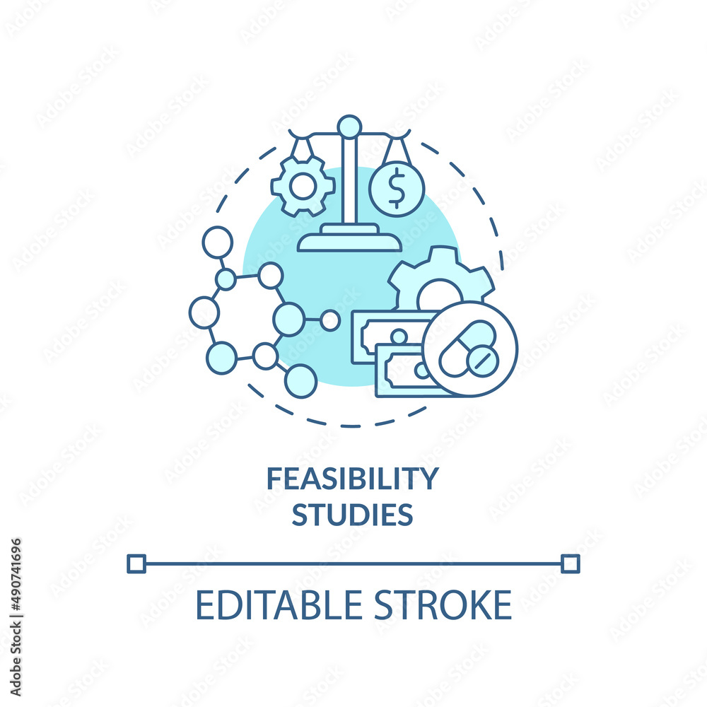 Feasibility Studies Turquoise Concept Icon. Data Analyzing. Type Of ...