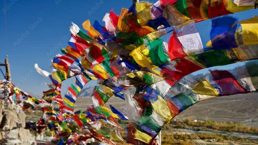 tibetan flags in the himalayas tibetan flags in the himalayas