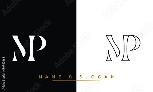 MP,  PM,  M,  P   Abstract  Letters  Logo  Monogram
