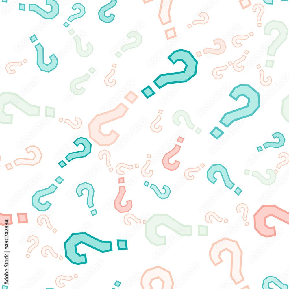Quiz seamless pattern. Question marks, doubt, faq Quiz seamless pattern. Question marks, doubt, faq