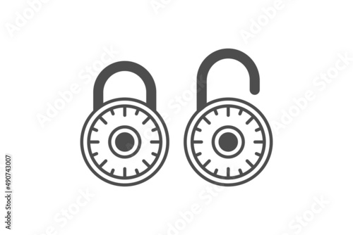 Combination lock icon vector