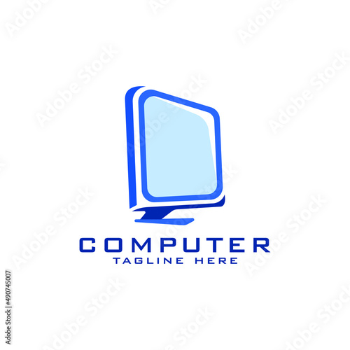 computer logo design vector template