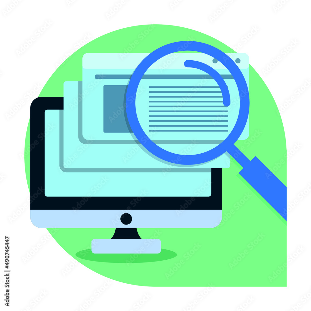 online searching computer flat icon design template online searching computer flat icon design template