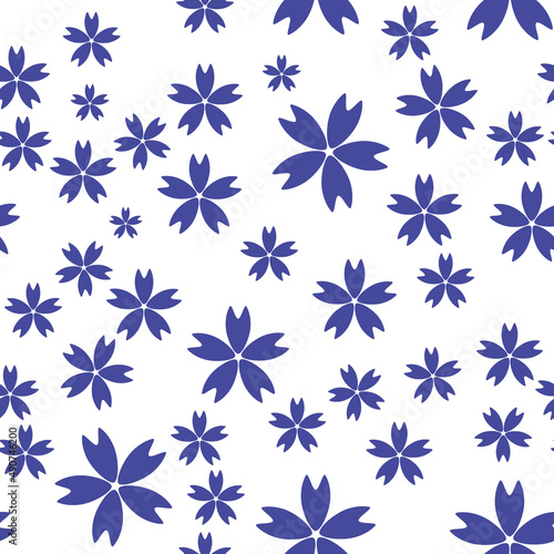 Seamless Simple Pattern Background with Flowers. Illustration