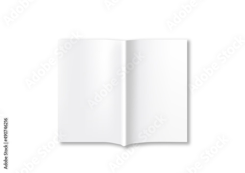 Blank magazine mockup template on gold background. Realistic