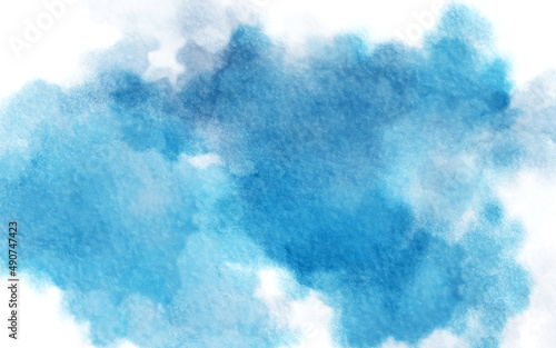  Abstract hand painted watercolor sky and clouds art Illustration on paper background. Brush stroked watercolor sky painting. 