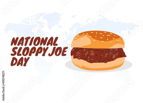 vector graphic of national sloppy joe day good for national sloppy joe day celebration. flat design. flyer design.flat illustration. photo