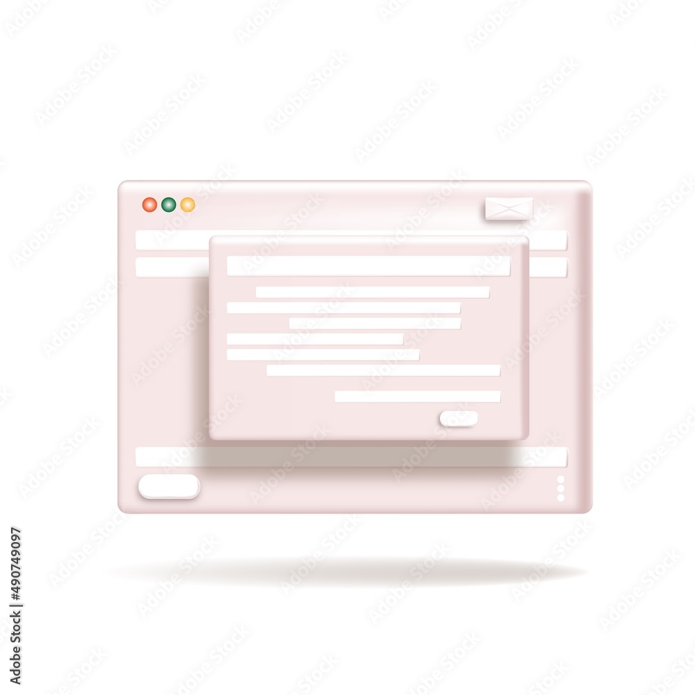 E-mail blank template internet mail frame interface for mail message 3d. E-mail blank template internet mail frame interface for mail message 3d.