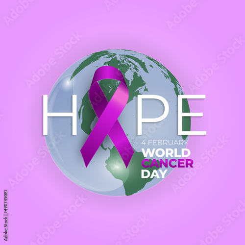 4 February World Cancer Day Medical Background Illustration