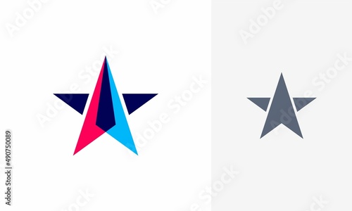 star arrow logo design. arrow star logo icon, logo design template
