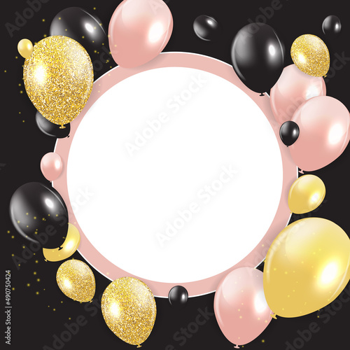 Abstract greeting card for the holiday Background with balloons. Illustration...