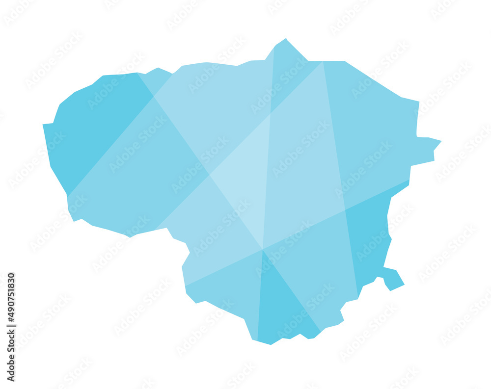 Obraz premium abstract geometric crystal effect Lithuania map- vector illustration