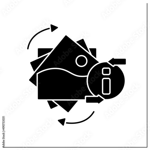 Gifs glyph icon. Graphics interchange format. Animated picture. Information space. New media concept. Filled flat sign. Isolated silhouette vector illustration
