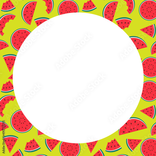Summer Sale concept Background. Watermelons. Illustration . Square Template f...