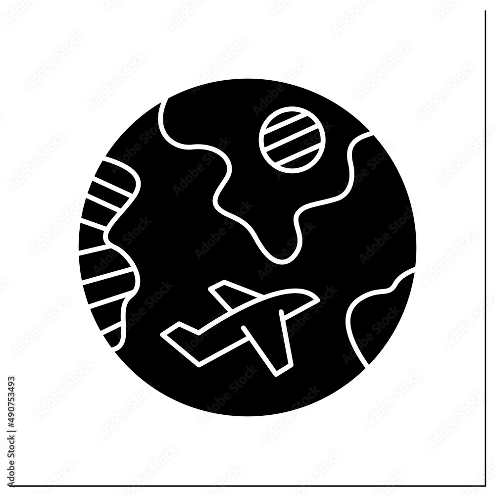 Diaspora glyph icon. Ethnic community that permanently resides outside of its homeland. Migration concept. Filled flat sign. Isolated silhouette vector illustration