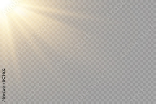 Vector transparent sunlight special lens flash light effect.front sun lens flash. Vector blur in the light of radiance.	