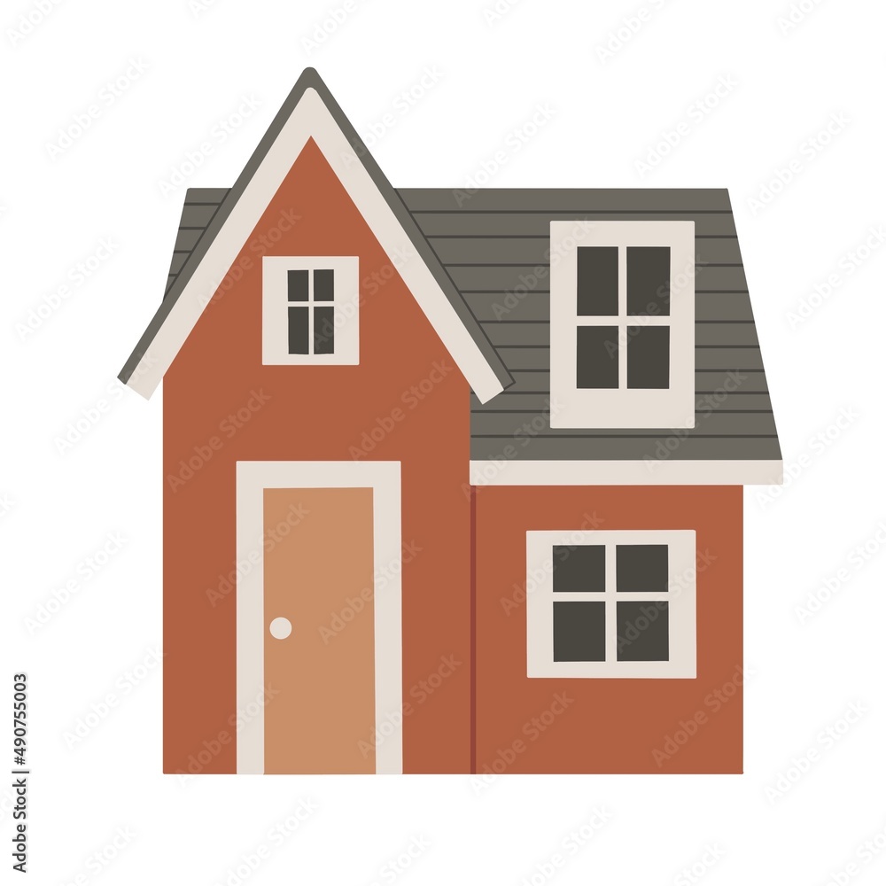 Cute house in flat design, calm colors Cute house in flat design, calm colors