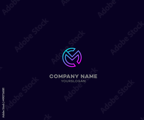 CM, MC Letter Logo  Design vector Template