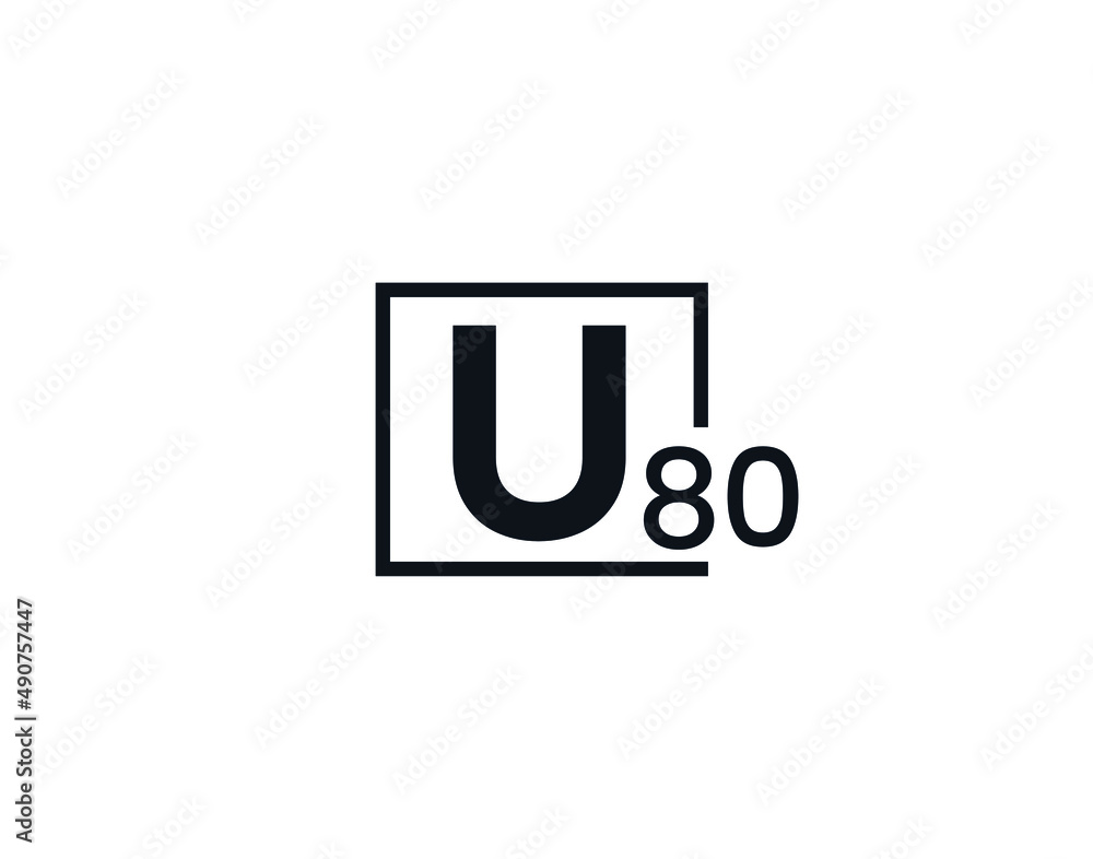 U80, 80U Initial letter logo U80, 80U Initial letter logo