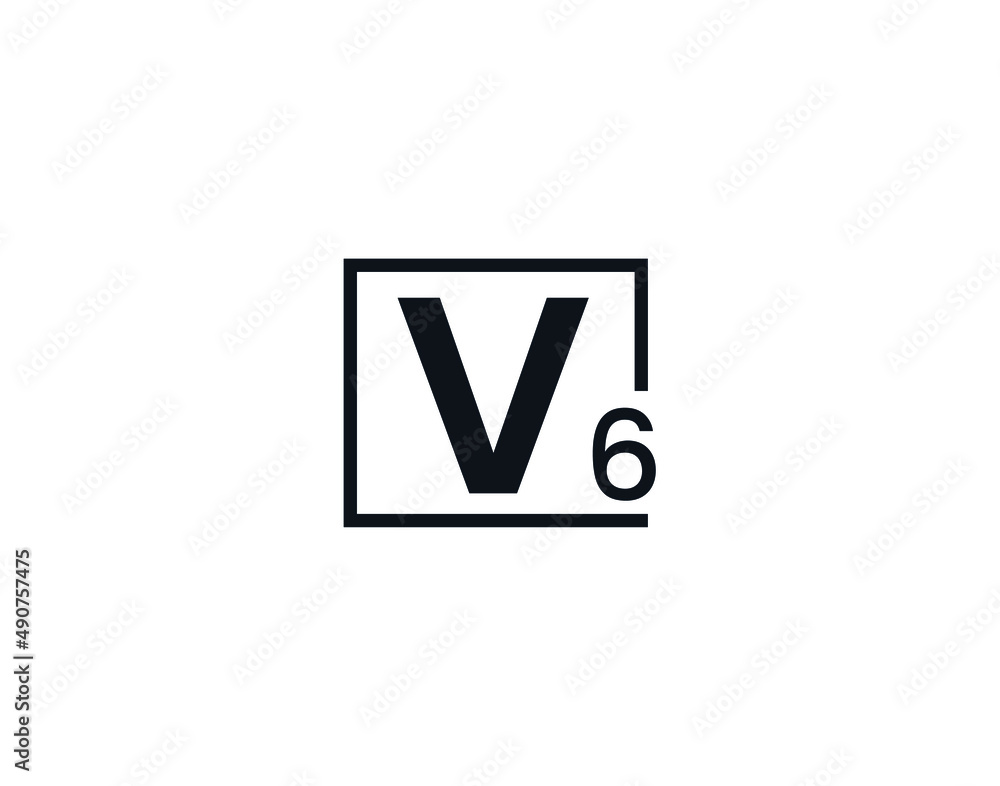 V6, 6V Initial letter logo V6, 6V Initial letter logo