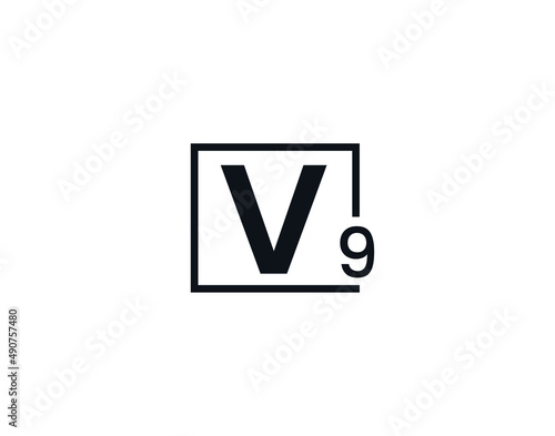 V9, 9V Initial letter logo