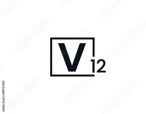 V12, 12V Initial letter logo