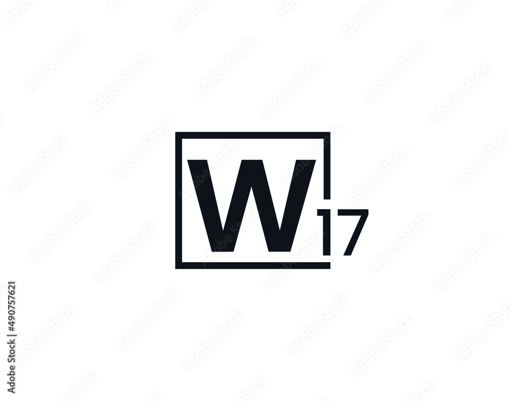 W17, 17W Initial letter logo W17, 17W Initial letter logo