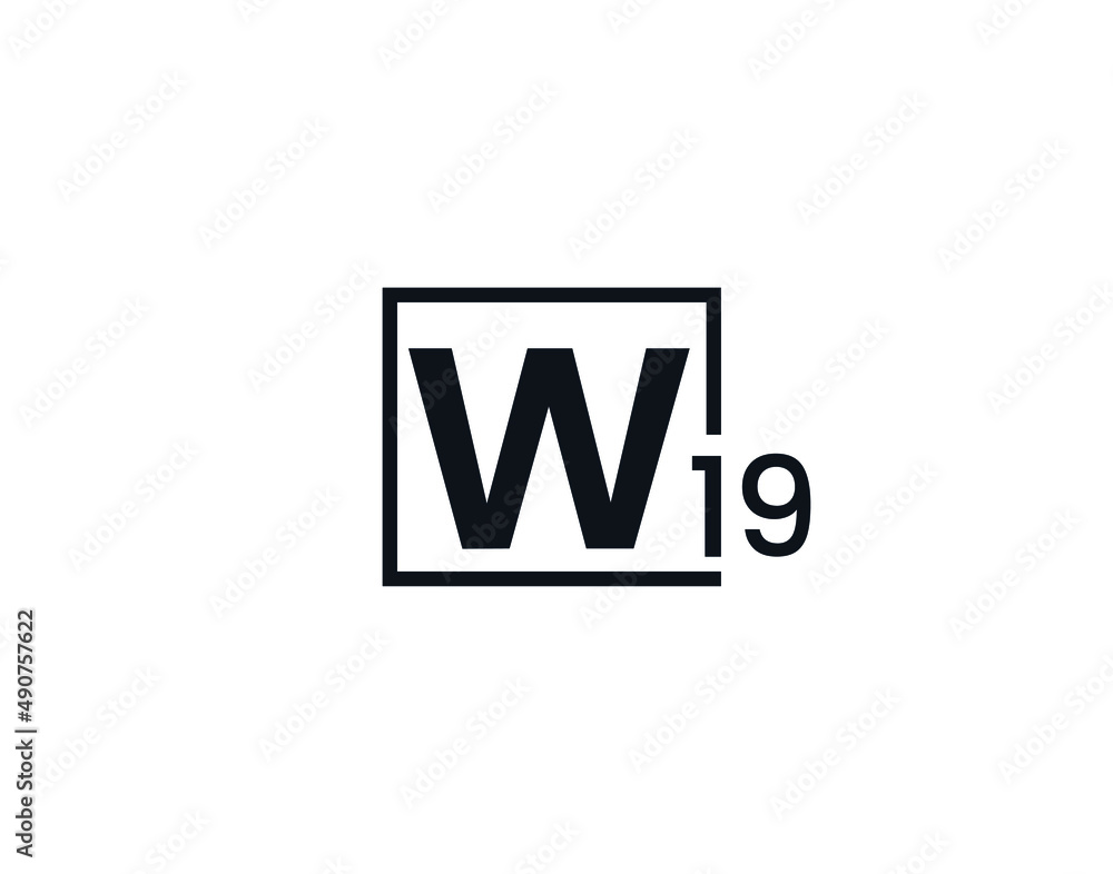W19, 19W Initial letter logo W19, 19W Initial letter logo