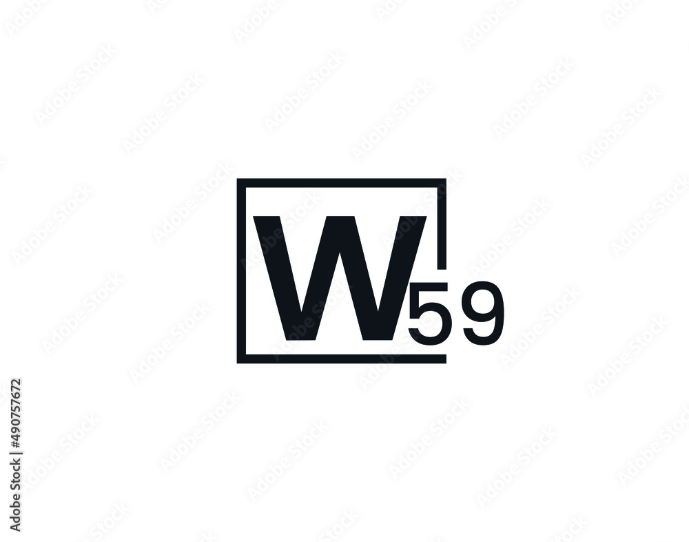 Obraz premium W59, 59W Initial letter logo