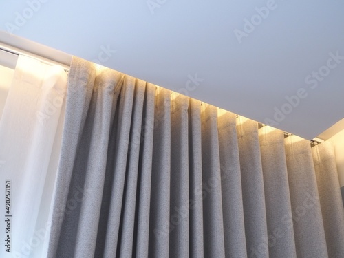 fabric curtain and white sheer curtains with translucent fabric