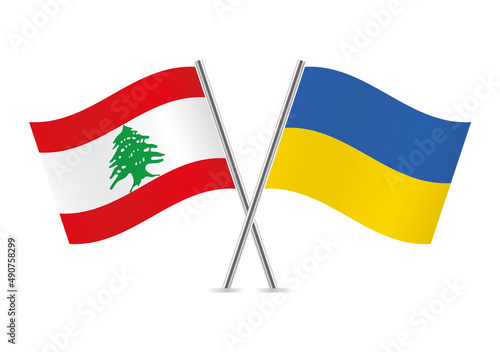 Lebanon and Ukraine crossed flags. Lebanese and Ukrainian flags, isolated on white background. Vector icon set. Vector illustration. Free Download Lebanon and Ukraine crossed flags. Lebanese and Ukrainian flags, isolated on white background. Vector icon set. Vector illustration. - GFXLoad