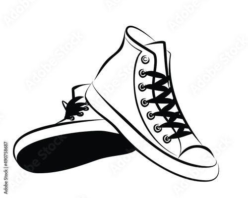 Sketch of a pair of sneakers