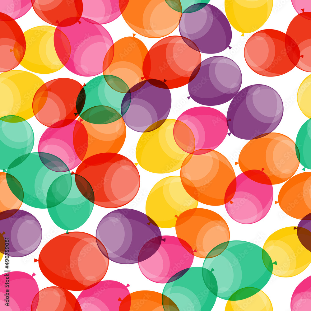 Happy Birthday party Seamless Pattern Background with Balloons. Illustration Happy Birthday party Seamless Pattern Background with Balloons. Illustration