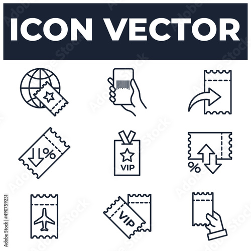 set of Tickets elements symbol template for graphic and web design collection logo vector illustration