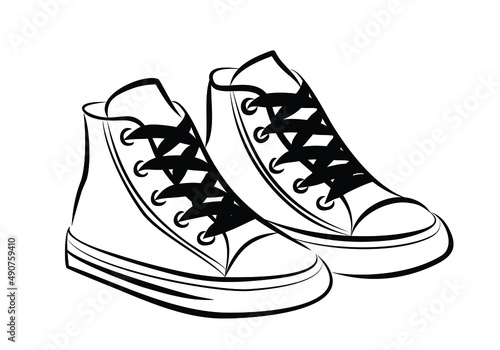 Sketch of a pair of sneakers