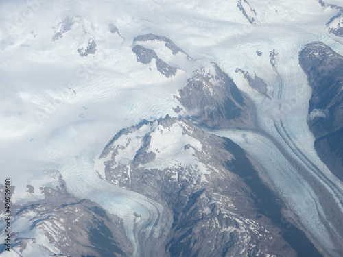 Dramatic aerial view of the glaciers of the Patagonia, Southern Chile