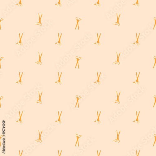 Scissors seamless pattern. Retro salon background.